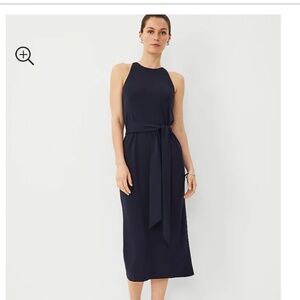 Ann Taylor: Belted MIDI Halter Dress